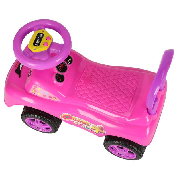 Paspiriamas automobilis su šypsena Baby Car, rožinis