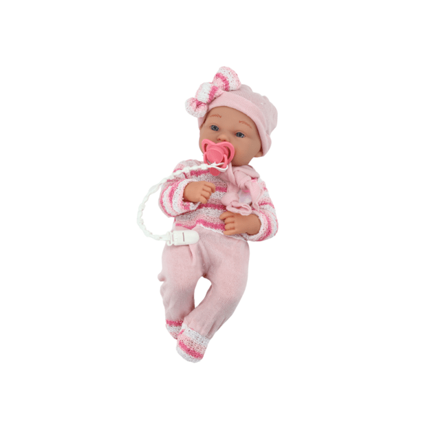 Lėlė kūdikis su čiulptuku, rožinė