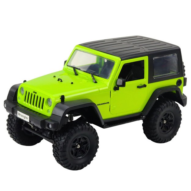 Nuotoliniu būdu valdomas visureigis Jeep Wrangler Rock Crawler, žalias, 1:14 1
