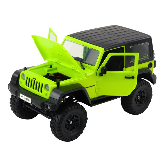 Nuotoliniu būdu valdomas visureigis Jeep Wrangler Rock Crawler, žalias, 1:14 2