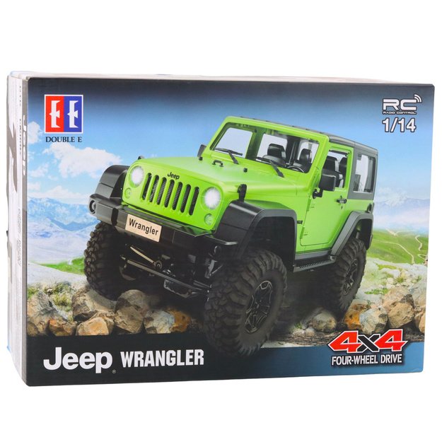 Nuotoliniu būdu valdomas visureigis Jeep Wrangler Rock Crawler, žalias, 1:14 5