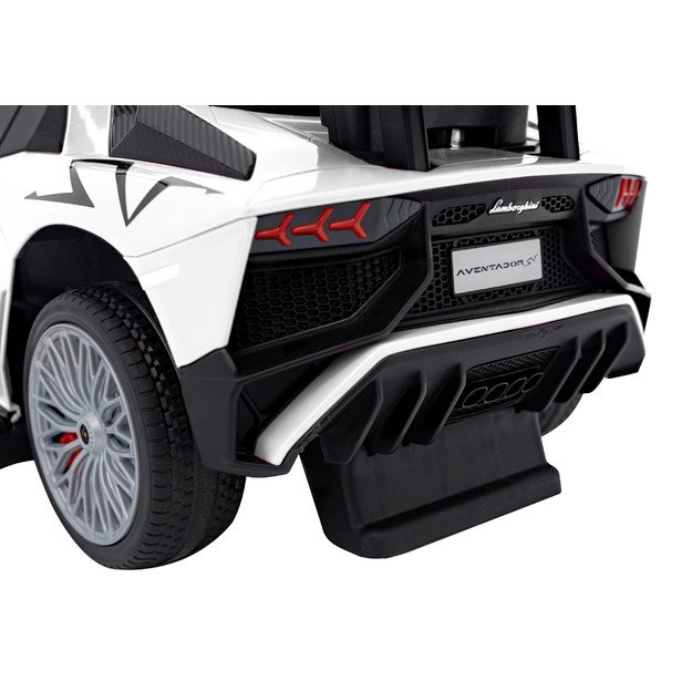 Paspiriama mašinėlė - stumdukas Lamborghini Aventador SV  vaikams, balta