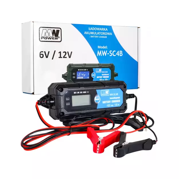 Išmanusis akumuliatoriaus įkroviklis su LCD 6V / 12V MW-SC4B