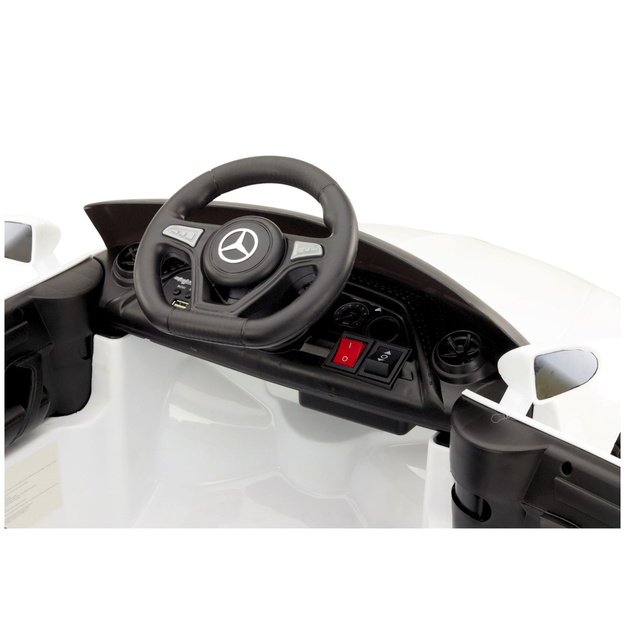 Vienvietis vaikiškas elektromobilis vaikams Mercedes KL-1666-1, baltas 3