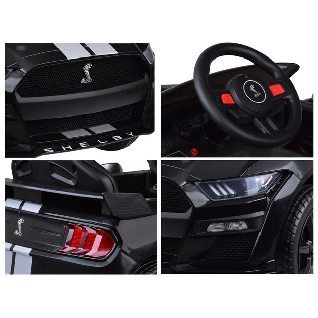 Vienvietis elektromobilis vaikams Ford Mustang Shelby GT500, juodas