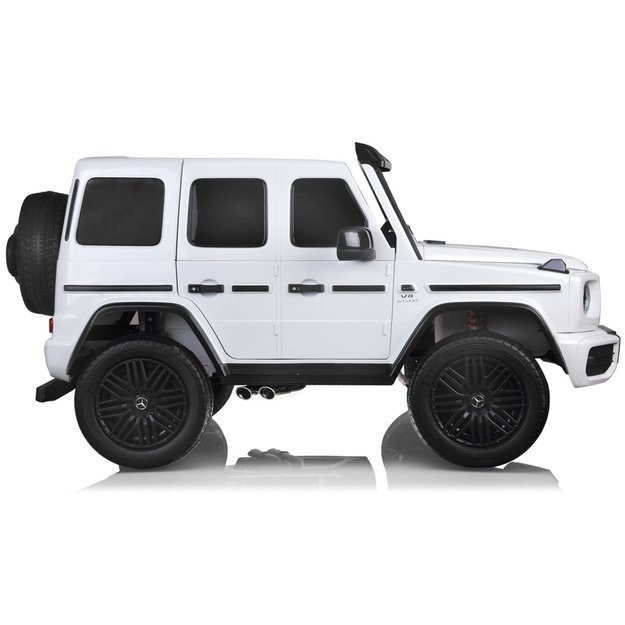 Dvivietis elektrinis džipas vaikams Mercedes G Class 63 AMG 4x4, baltas