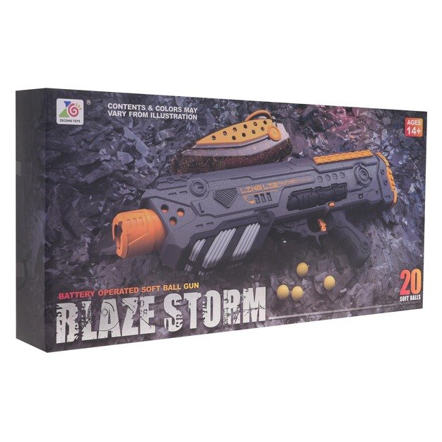 Žaislinis „Blaze Storm“ šautuvas su kauoliukais, pilkas 