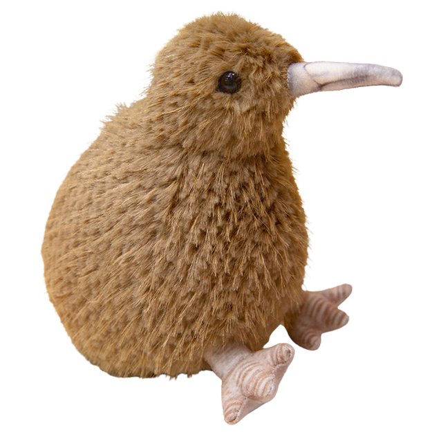Pliušinis paukštis „Kivi“ 17 cm, šviesiai rudas