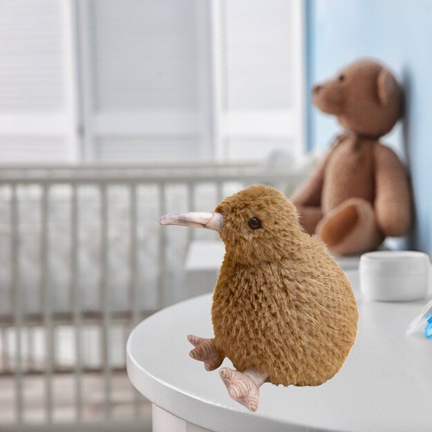 Pliušinis paukštis „Kivi“ 17 cm, šviesiai rudas