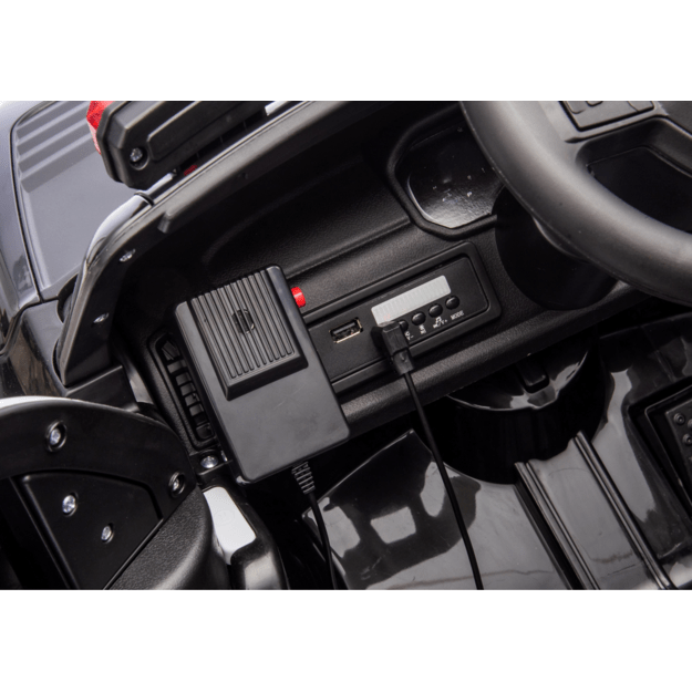 Vienvietis elektrinis policijos džipas vaikams ZB618 Dodge Ram, juodas 30