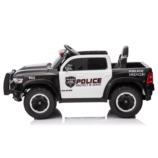 Vienvietis elektrinis policijos džipas vaikams ZB618 Dodge Ram, juodas 19