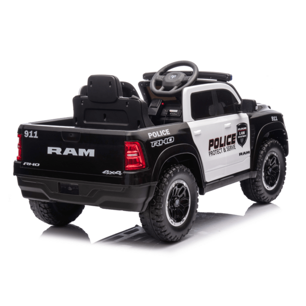 Vienvietis elektrinis policijos džipas vaikams ZB618 Dodge Ram, juodas 20