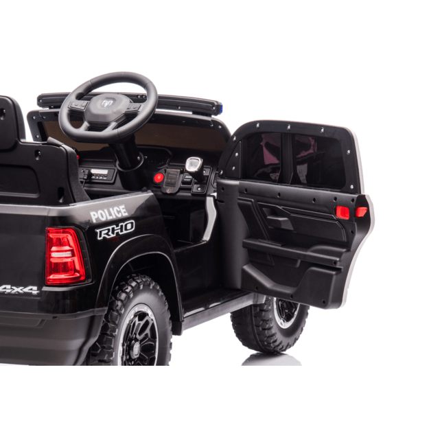 Vienvietis elektrinis policijos džipas vaikams ZB618 Dodge Ram, juodas 24