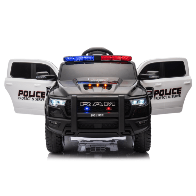 Vienvietis elektrinis policijos džipas vaikams ZB618 Dodge Ram, juodas 22