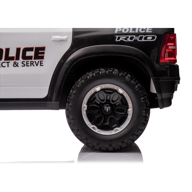 Vienvietis elektrinis policijos džipas vaikams ZB618 Dodge Ram, juodas 12
