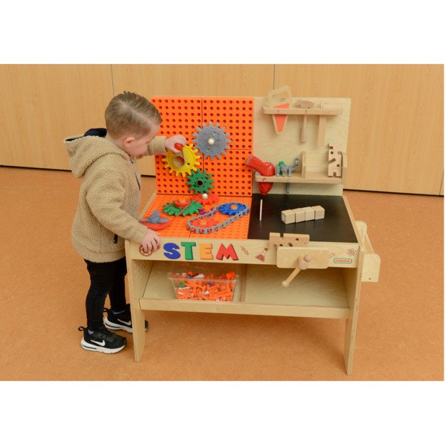 XXL Masterkidz medinė STEM dirbtuvė su įrankiais vaikams 4