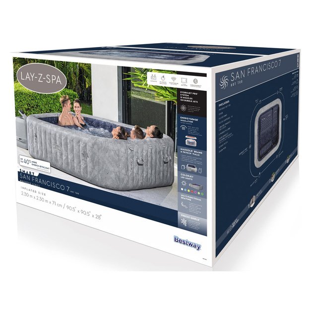 Pripučiama sūkurinė vonia „Lay-Z-Spa San Francisco PRO 7“ su Wi-Fi, Bestway 6001Q 