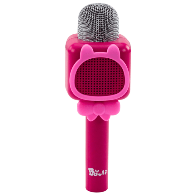 Belaidis karaoke mikrofonas su „Bluetooth“ ir balso keitimu, rožinis