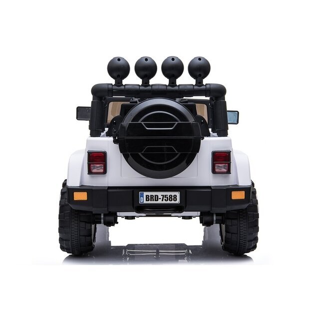 Vienvietis elektromobilis vaikams JEEP 4x4 BRD-7588, baltas