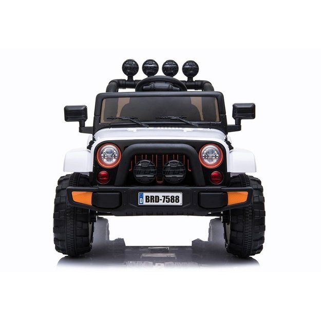 Vienvietis elektromobilis vaikams JEEP 4x4 BRD-7588, baltas