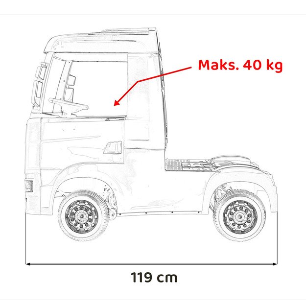 Vienvietis elektrinis sunkvežimis vaikams Scania R-SERIE, baltas