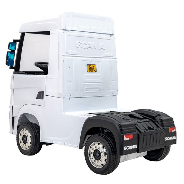 Vienvietis elektrinis sunkvežimis vaikams Scania R-SERIE, baltas