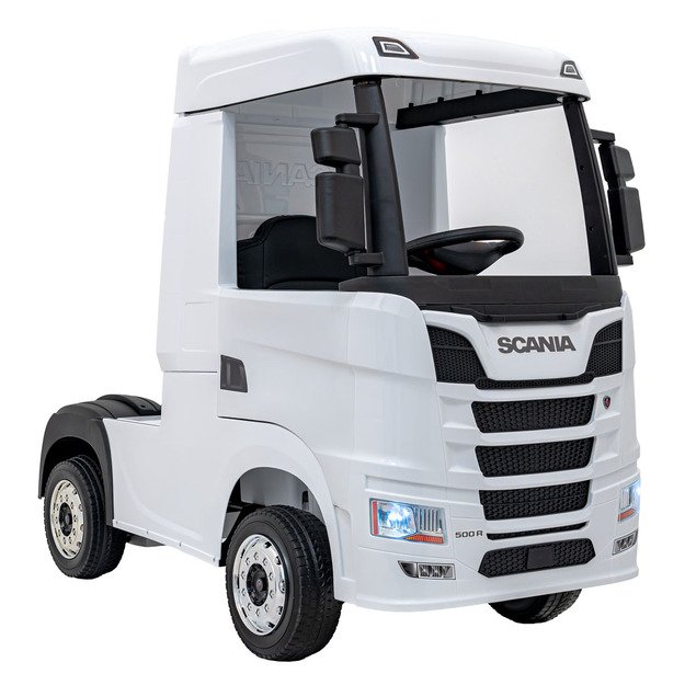 Vienvietis elektrinis sunkvežimis vaikams Scania R-SERIE, baltas