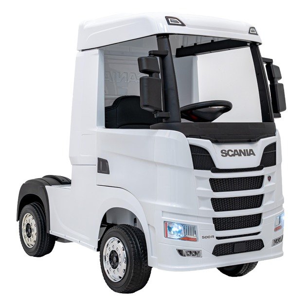 Vienvietis elektrinis sunkvežimis vaikams Scania R-SERIE, baltas
