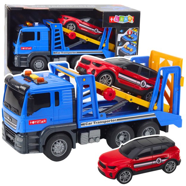 Žaislinis tralas su priekaba ir automobiliu „Caravan“ 