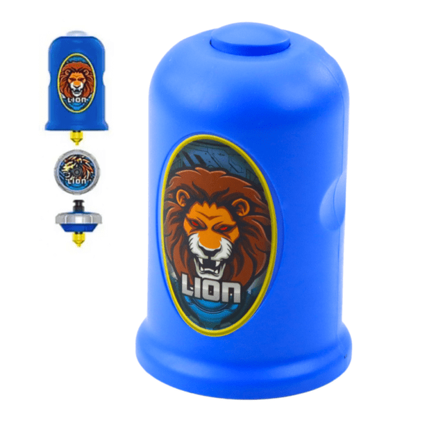Žaislinis paleidimo įrenginys su suktuku „Flying Lion“, mėlynas