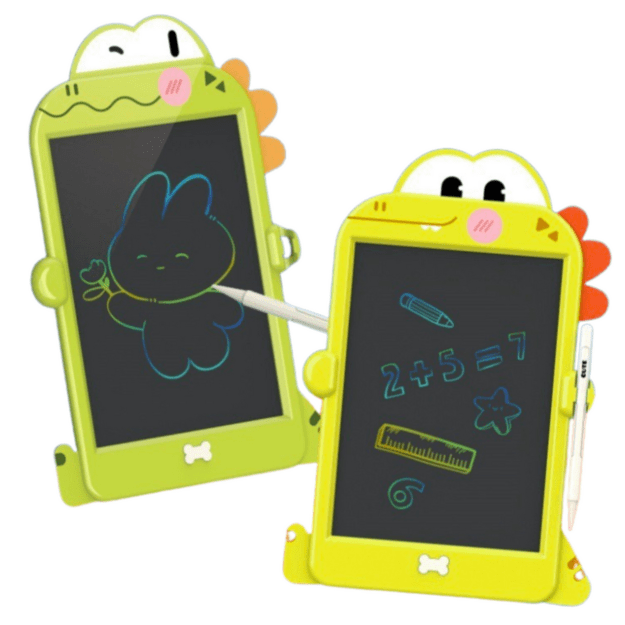 LCD piešimo planšetė su dinozauro motyvu, žalia
