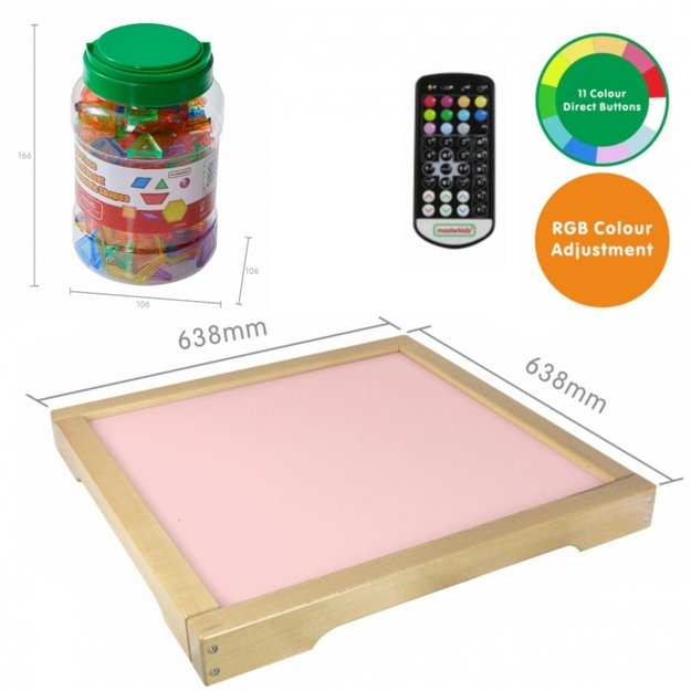 LED sensorinė lenta su Montessori mozaikos kaladėlės 140 el. ir RC pulteliu, MASTERKIDZ