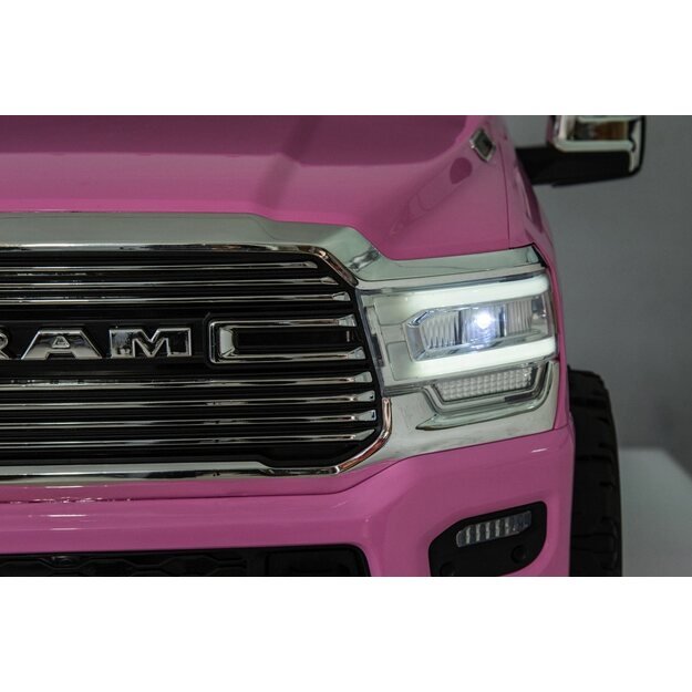 Dvivietis elektromobilis Dodge RAM 3500 4x4, rožinis