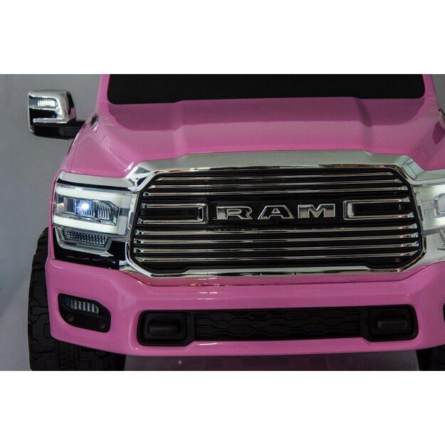 Dvivietis elektromobilis Dodge RAM 3500 4x4, rožinis
