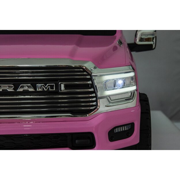 Dvivietis elektromobilis Dodge RAM 3500 4x4, rožinis