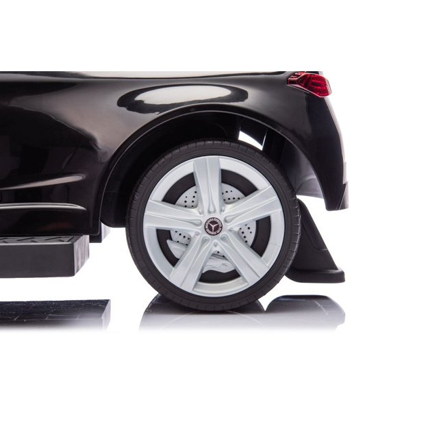 Paspiriamas vaikiškas automobilis Mercedes 3in1 su rankena, juodas