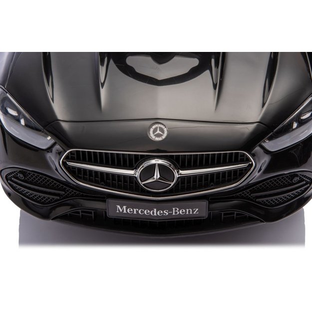 Paspiriamas vaikiškas automobilis Mercedes 3in1 su rankena, juodas