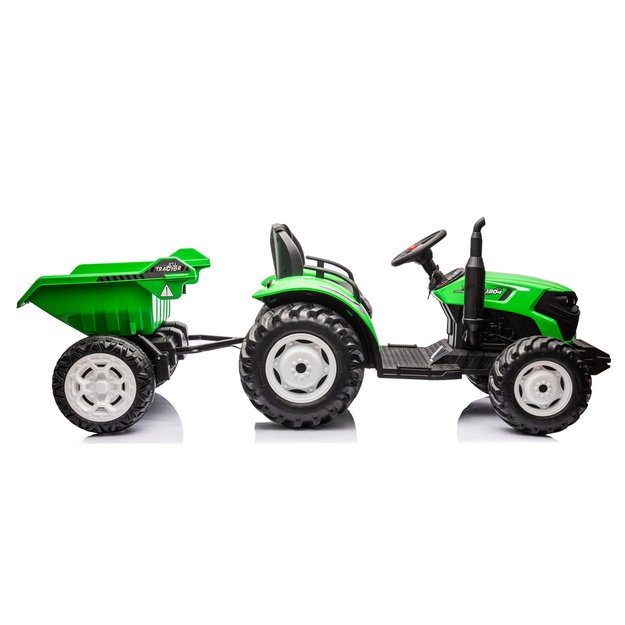 Vienvietis elektrinis traktorius vaikams HC-306 su priekaba 24V, žalias 8