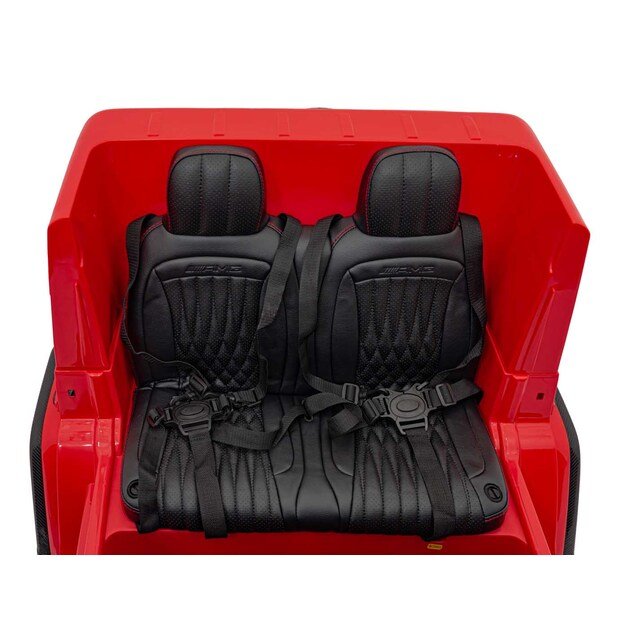 Galingas 4x4 200W dvivietis elektromobilis Mercedes Benz G63 AMG XXL, raudonas