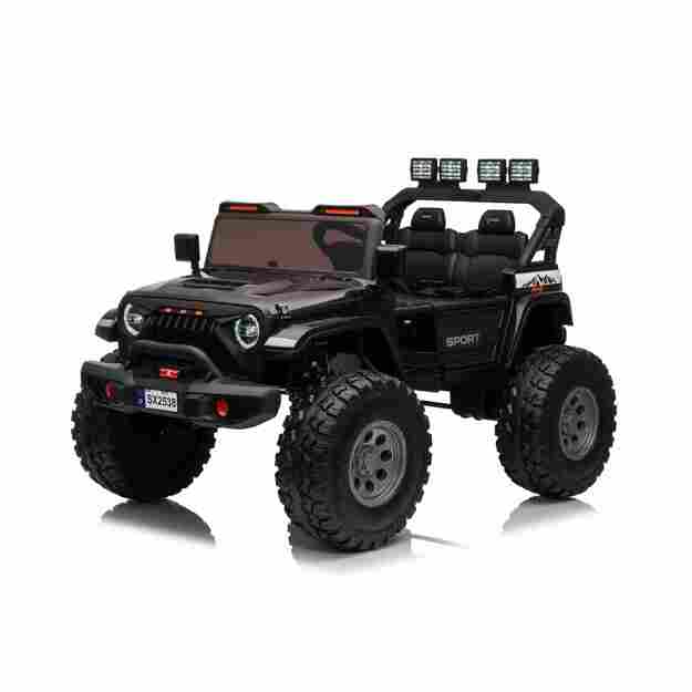Dvivietis vaikiškas elektromobilis Extreme Sport 4x4, juodas