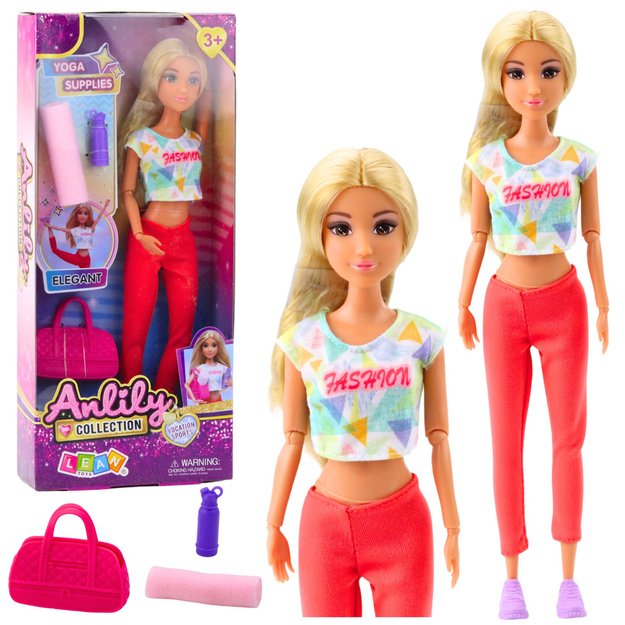 Lėlė Anlily jogos treniruotėje su priedais
