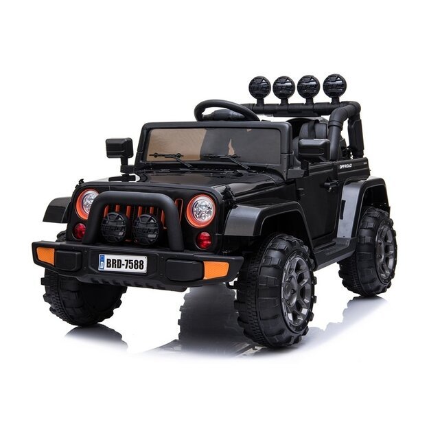 Vienvietis elektromobilis vaikams JEEP 4x4 BRD-7588, juodas 7