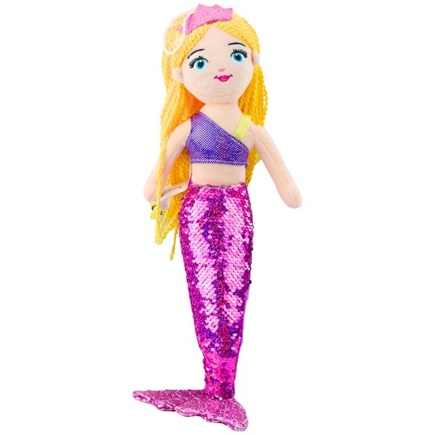 Pliušinė undinėlė su holografine uodega, violetinė, 48 cm 1