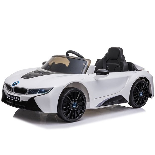 Vienvietis vaikiškas elektromobilis vaikams BMW i8 Coupe, baltas 1