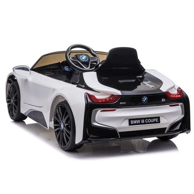 Vienvietis vaikiškas elektromobilis vaikams BMW i8 Coupe, baltas 4