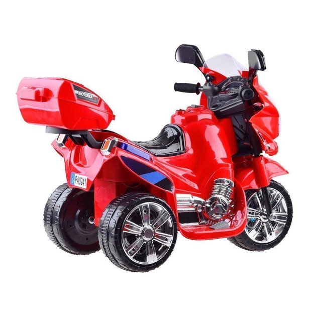 Vienvietis elektrinis triratis motociklas vaikams, raudonas