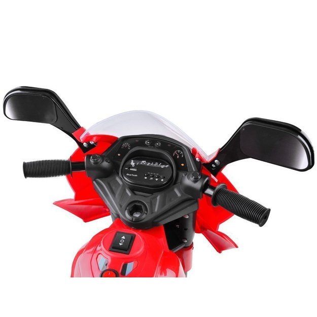Vienvietis elektrinis triratis motociklas vaikams, raudonas