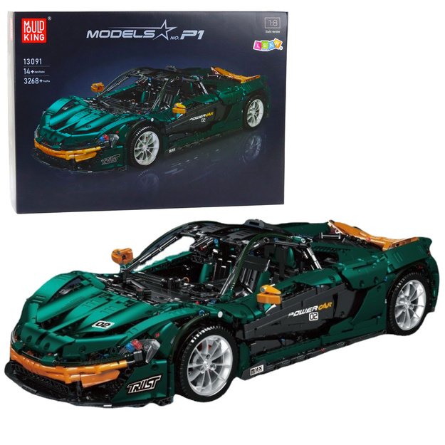 Sportinio automobilio „Mudking Models P1“ konstruktoriaus rinkinys vaikams 3268 el.