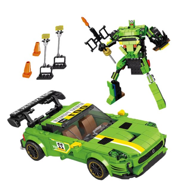 Konstruktorius „Auto Robot“ vaikams 2in1 352 vnt., žalias 1