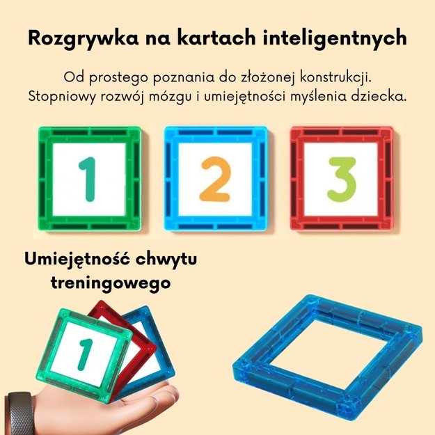Magnetinis 3D konstruktoriaus rinkinys vaikams 70 vnt. WOOPIE 2